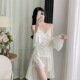 冰丝吊带蕾丝纯欲风家居服 纯色睡衣性感三件套2025年夏款 新款 法式
