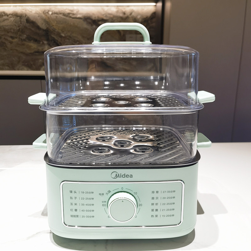 美的ZGE232306电蒸锅多功能炖蒸煮三层透明不锈钢家用蒸汽早餐机,厨房电器,电蒸锅/台式电蒸箱/肠粉机,淘宝优惠券,粉丝福利购,淘宝优惠卷