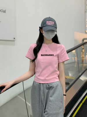 短袖t恤女字母纯棉上衣