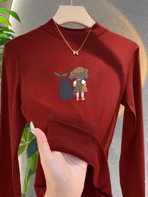 小立领打底衫女2023早秋新款