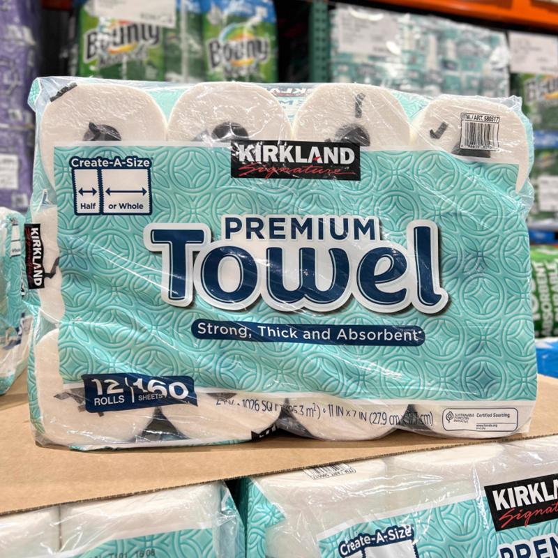 开市客代购Kirkland厨房纸加厚吸水擦油厨房用纸 吸油 12卷*160节