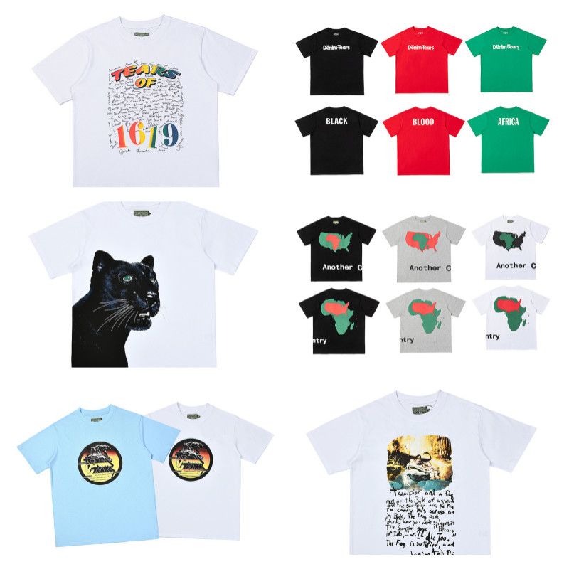 DENIM TEARS欧美潮牌木棉花系列新款印花重磅纯棉休闲宽松T恤短袖