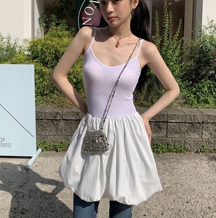 Cmy 2025夏甜美系吊带拼接连衣裙 korea韩国女装 代购