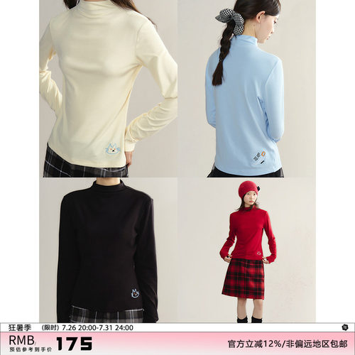 有耳uare联名刺绣磨毛针织打底衫