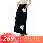 有耳uare黑底白鸽半身裙 衣橱直播间 所有姐姐