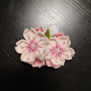 日系软妹少女粉色樱花和服浴衣日常和风手工发饰头饰发夹花朵