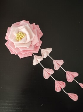 粉色日系洛丽塔头饰渐变少女发夹