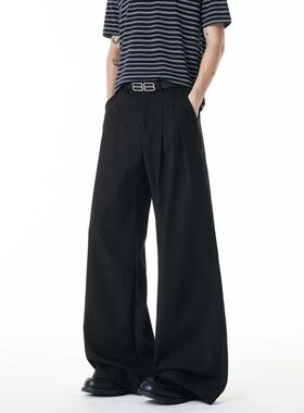 夏季2026新款美式裤子男士潮流宽松直筒休闲裤学生百搭阔腿裤长裤