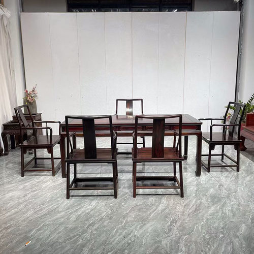 大红酸枝干泡茶桌六件套新中式实木茶桌椅组合客厅泡茶桌茶艺桌