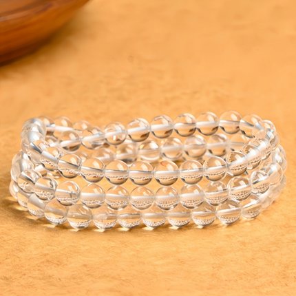 7A纯天然白水晶手链女款 白阿赛白水晶3圈手串项链毛衣链带证书