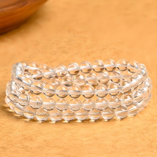 7A纯天然白水晶手链女款 白阿赛白水晶3圈手串项链毛衣链带证书