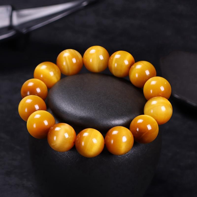 天然金虎眼石手链木变石虎睛石