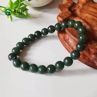 奇钰轩 天然新疆和田玉黑青玉手串手链玉石女款手饰品