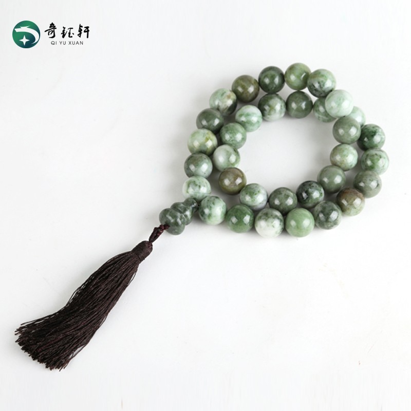 【奇钰轩】南阳天然独山玉33颗粒念珠回族泰斯比哈手串玉石手持