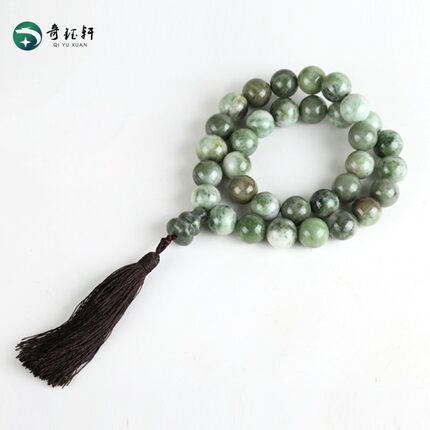 【奇钰轩】南阳天然独山玉33颗粒念珠回族泰斯比哈手串玉石手持