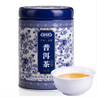 咨询优惠去年产鑫凤凰普洱茶桶装生茶大叶种1-3年原料生砖茶500g