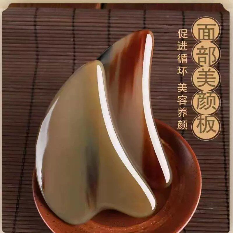 精品加厚天然白水牛角刮痧板面部美容全身通用经络按摩海豚片点穴