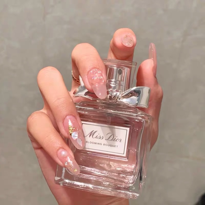 抖音美甲成品仙女透裸金箔贝壳蝴蝶孕妇 可穿戴假指甲贴片穿戴甲