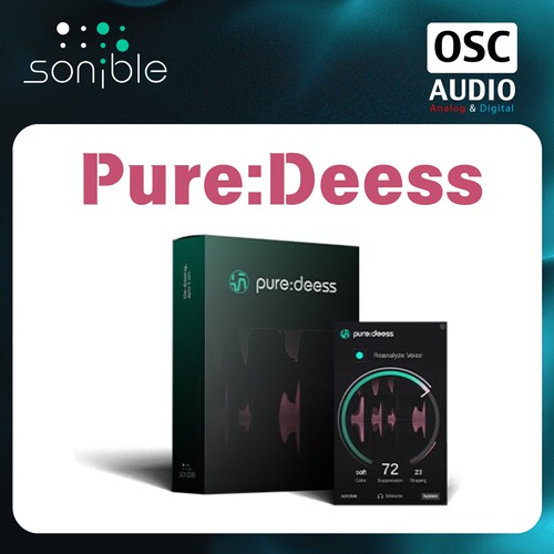 正版Sonible Pure:Deess 精准智能人声去齿音动态抑制插件