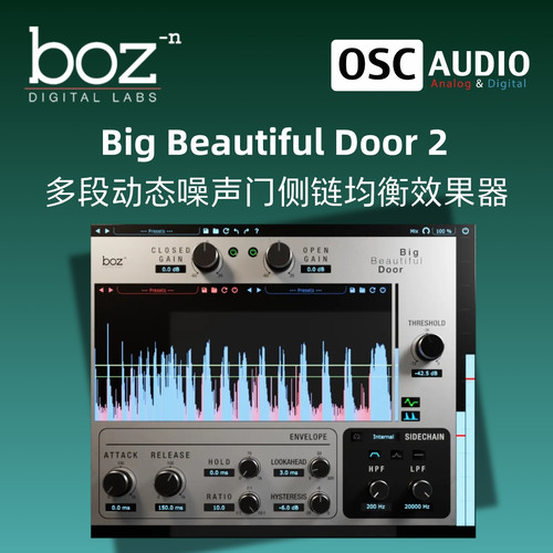 正版Boz Big Beautiful Door 2多段动态噪声门侧链均衡效果器