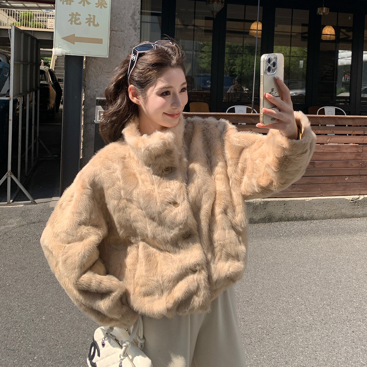 秋冬泰迪熊毛绒短款外套可盐可甜