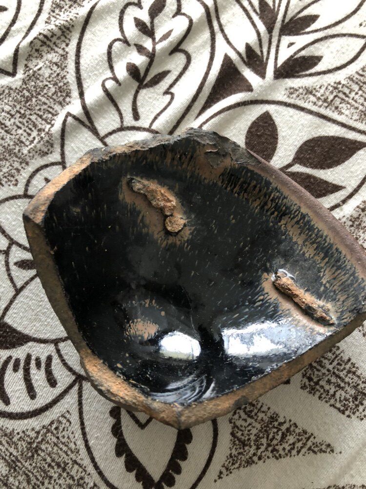 宋代建盏残片兔毫