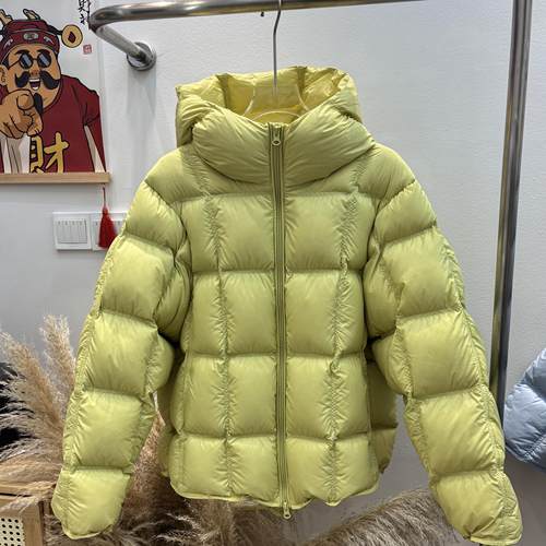 韩国冬装新品宽松显瘦中长款轻便保暖方格充绒羽绒服90白鸭绒外套