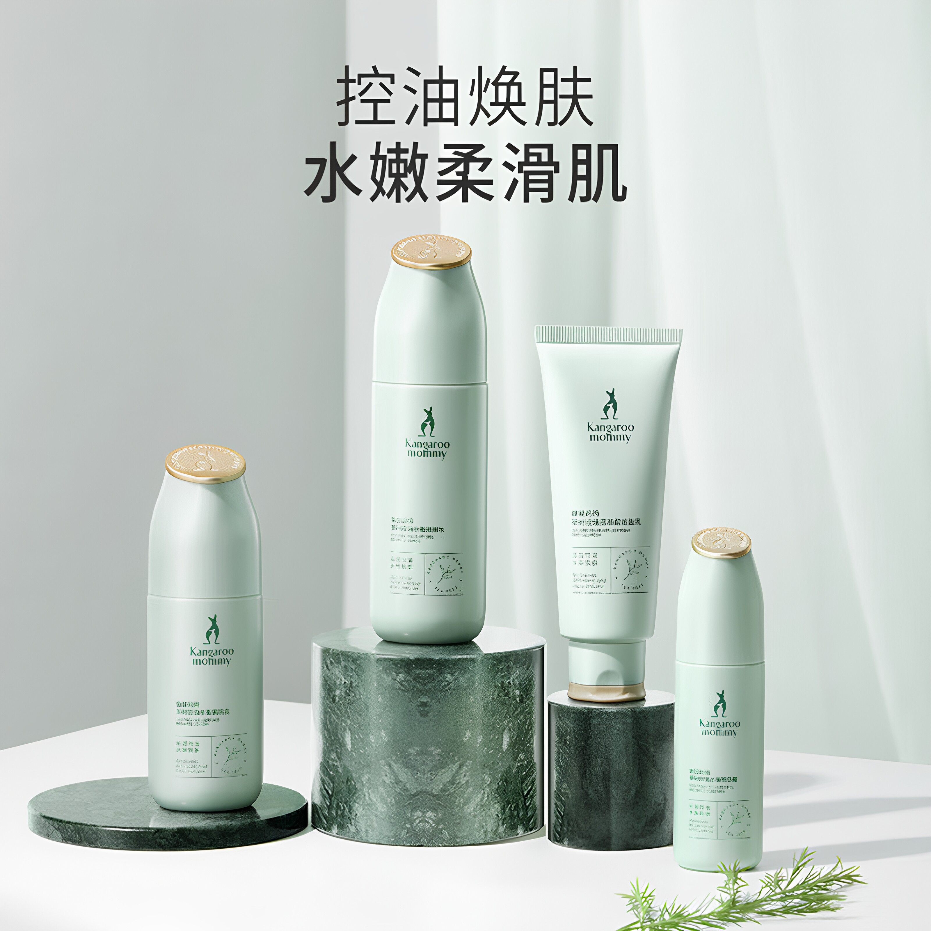 袋鼠妈妈茶树套装水乳控油祛痘图片