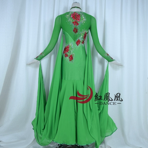 红凤凰 Индивидуальная новая юбка для профессиональной конкуренции современного танца национальная служба национального стандартного игрока танцевать танце