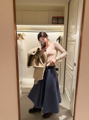 现货2026ARTE新款韩版宽松显瘦百搭羊毛裙裤M码高品