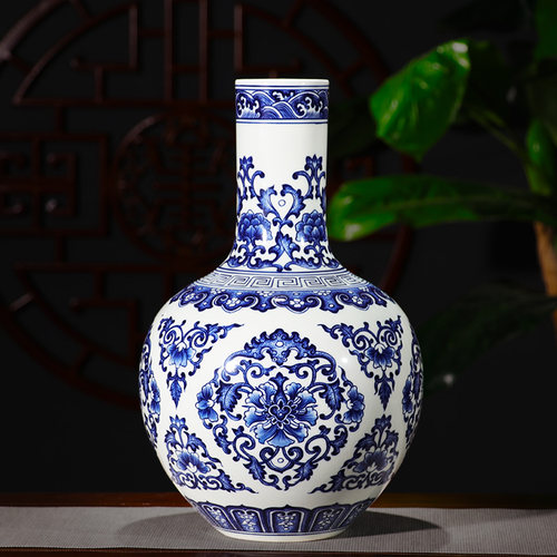 景德镇新中式风家居客厅插花瓶