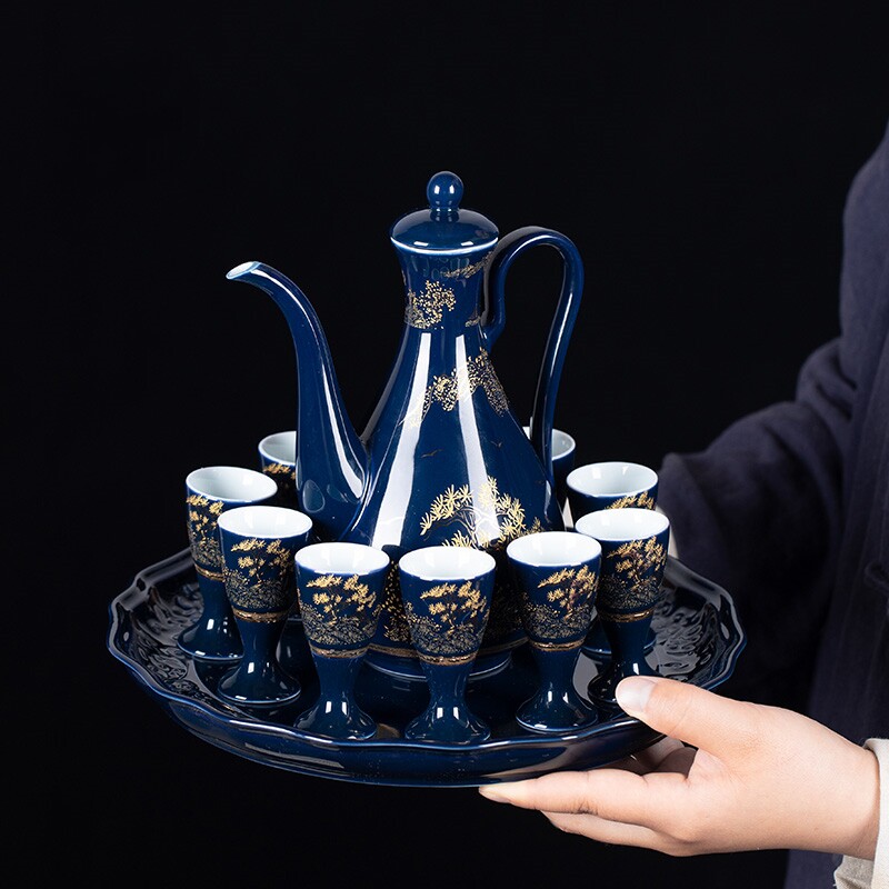 传统陶瓷白酒杯古风家用酒壶白酒酒具套装中式酒杯小号酒盅分酒器