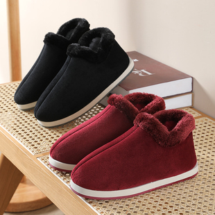 女加绒加厚防滑保暖中老年人居家父母亲厚棉布鞋 手工棉鞋 男士 冬季
