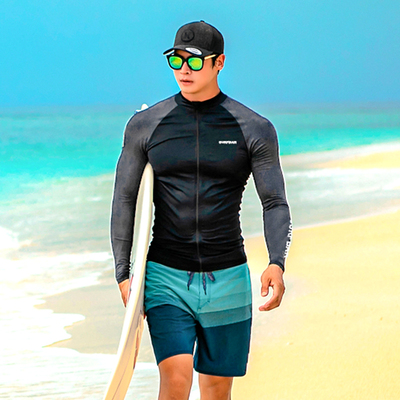 男士潜水服水母衣冲浪服2025新款长袖防晒游泳衣套装上衣温泉泳裤