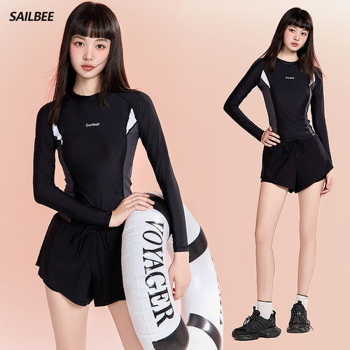 新款冲浪服女长袖泳衣防晒潜水服