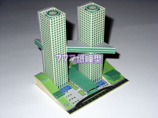 世界城市摩天楼3 办公楼高楼 纸模型 建筑沙盘作业DIY
