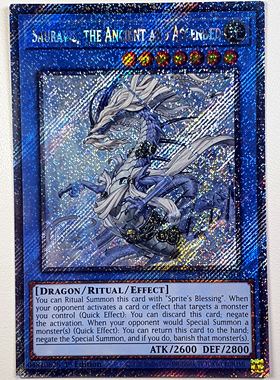 游戏王美英一刷RA02-EN019 PSCR古圣戴 萨拉维思 始龙 Sauravis