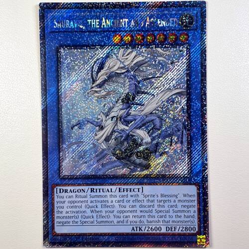 游戏王美英一刷RA02-EN019 PSCR古圣戴 萨拉维思 始龙 Sauravis