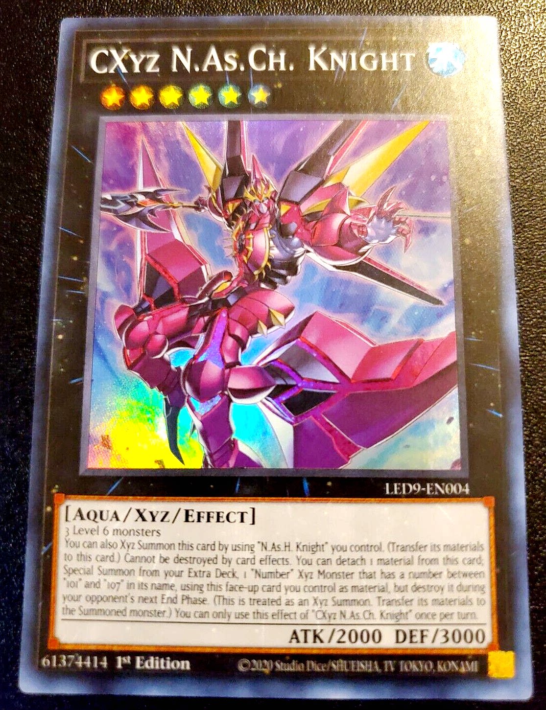 游戏王 美英一刷 led9-en004 混沌xyz 伟人庇护混沌骑士 k3b