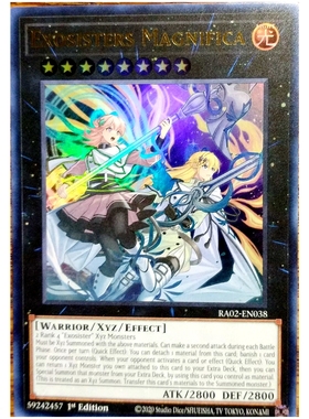 游戏王 美英一刷RA02-EN038 UR SR 驱魔姐妹双姝・圣母颂歌 NV