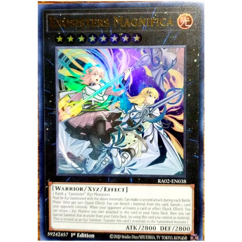 游戏王 美英一刷RA02-EN038 UR SR 驱魔姐妹双姝 圣母颂歌 NV
