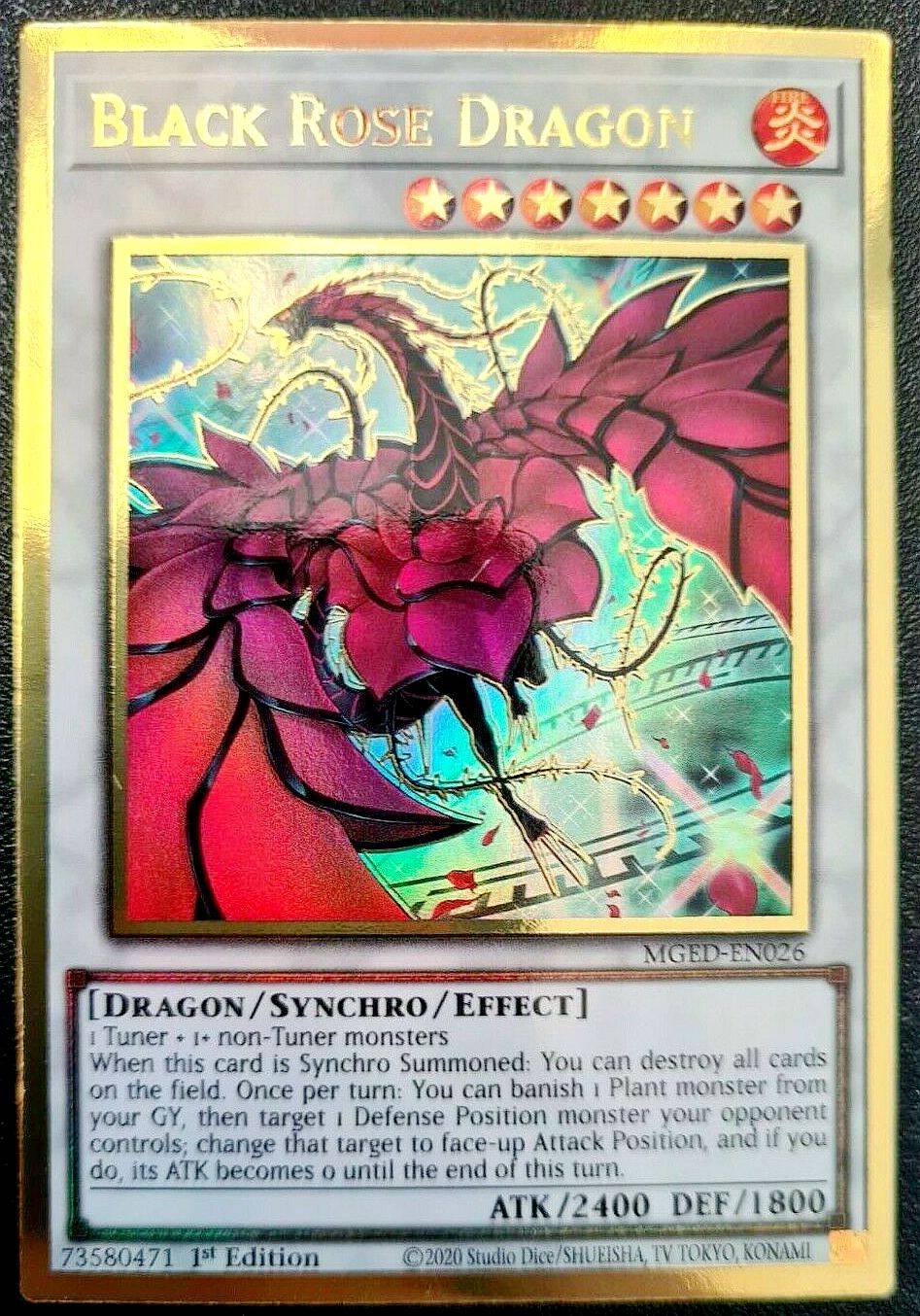 游戏王 美英一刷 mged-en026 pgr 黑蔷薇龙  h5a