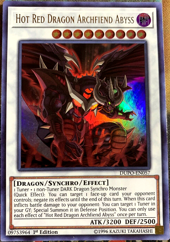 游戏王 美英一刷 欧版 DUPO-EN057 UR 琰魔龙 红莲魔·渊  B1A