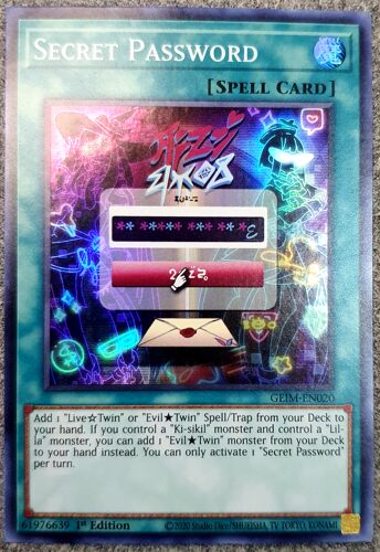 游戏王美英一刷GEIM-EN020 SR 秘密口令句 通行口令X3A直播双子NP