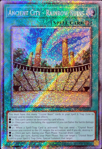 游戏王美英一刷 RA03-EN181 pscr 虹之古代都市 RP2