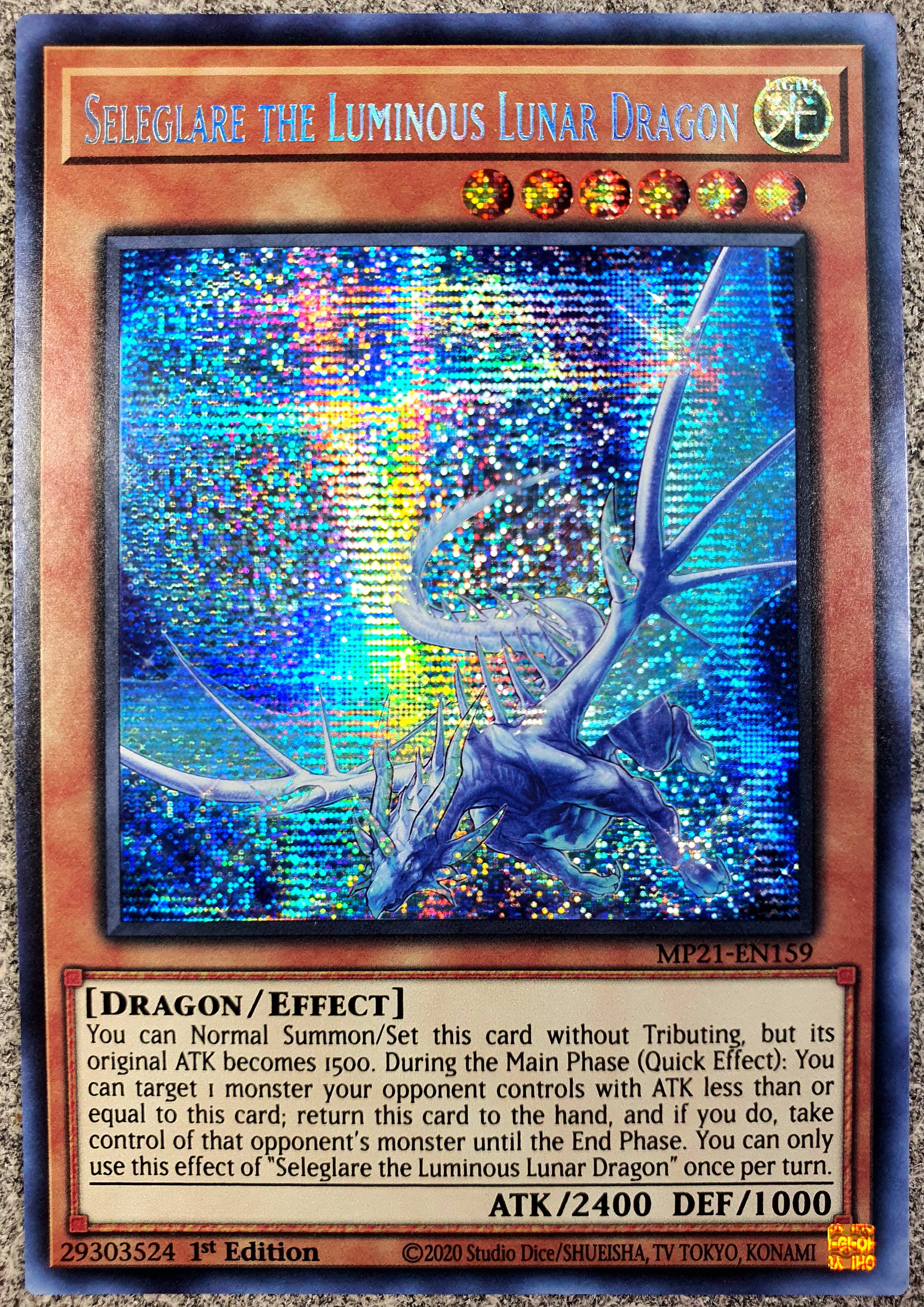 游戏王美英一刷 MP21-EN159 SER眩月龙塞勒格莱尔 I6B AV23