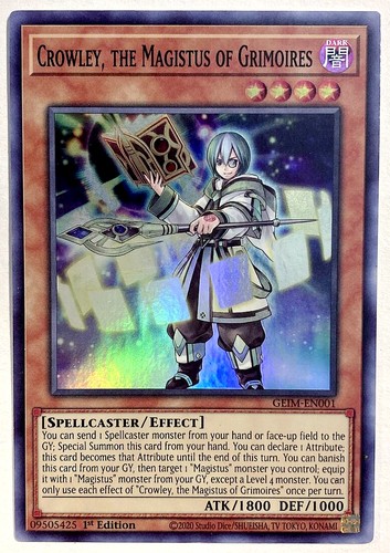 游戏王 美英一刷 GEIM-EN001 SR 法典之大贤者 克劳利   J2A