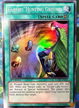 游戏王 美英一刷  LCJW-EN102 SR 鹰身女妖的狩猎场 N6C