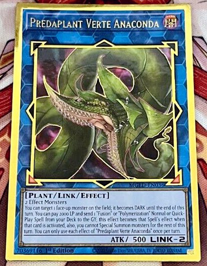 游戏王 美英一刷 mged-en036 pgr 捕食植物 青锁龙森蚺  m9c