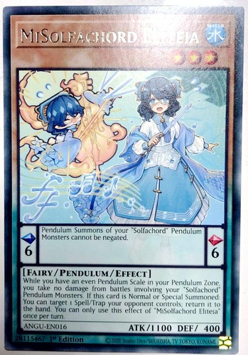 游戏王 美英一刷 ANGU-EN016 R  米之七音服·埃莉蒂娅 T7B RP2